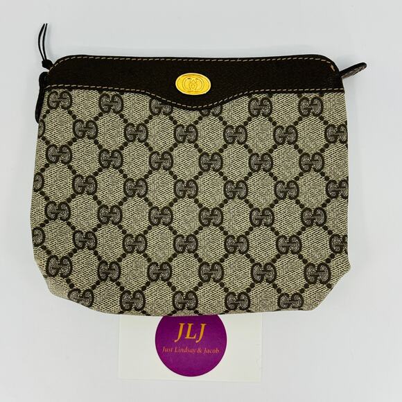 Gucci Vintage GG Monogram Guccissima PVC Cosmetic Makeup Toiletry Pouch Bag - Picture 1 of 9